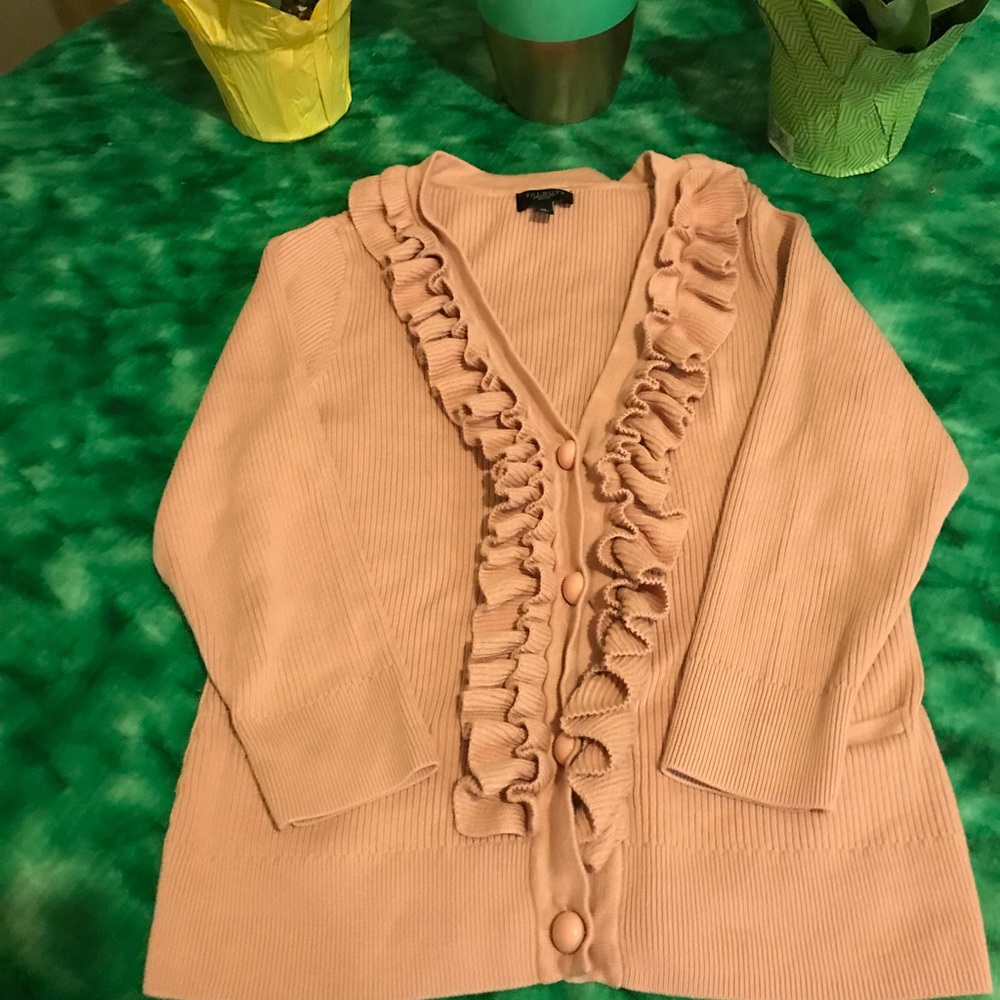 Talbots Petite Pink Ruffle Sweater ❤️ - Picture 4 of 5